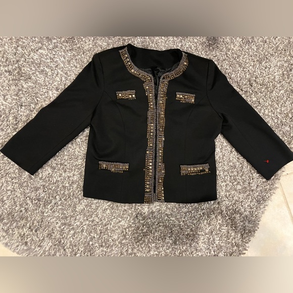 Bellatrix Black Jacket with Gold Beading - Picture 1 of 13
